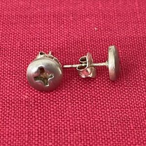 Silver screw head earrings